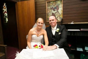 Wedding of Kate and Dean at teh Abbey Church, Caboolture