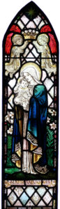Stained Glass panel depicting the Virgin Mary holding the Baby Jesus by Karl Parsons