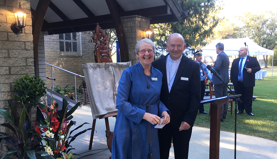 Sr Veronica and Fr George at the launch of the Abbey Multi Faith and Cultural Dialogue Centre